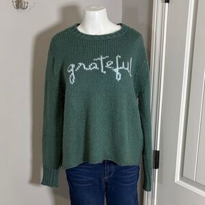 Wooden Ships Grateful Green Sweater Mohair Wool Crewneck Sz S/M